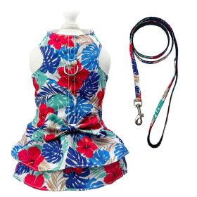 Hawaiian Harness Dress with Matching Leash - S